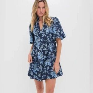 Tuckernuck Twilight Garden Crawford Dress In Navy Blue Floral, XXS